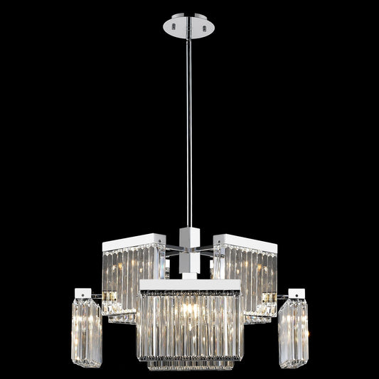 Avenue Lighting Broadway Collection Hanging Chandelier Polished Nickel