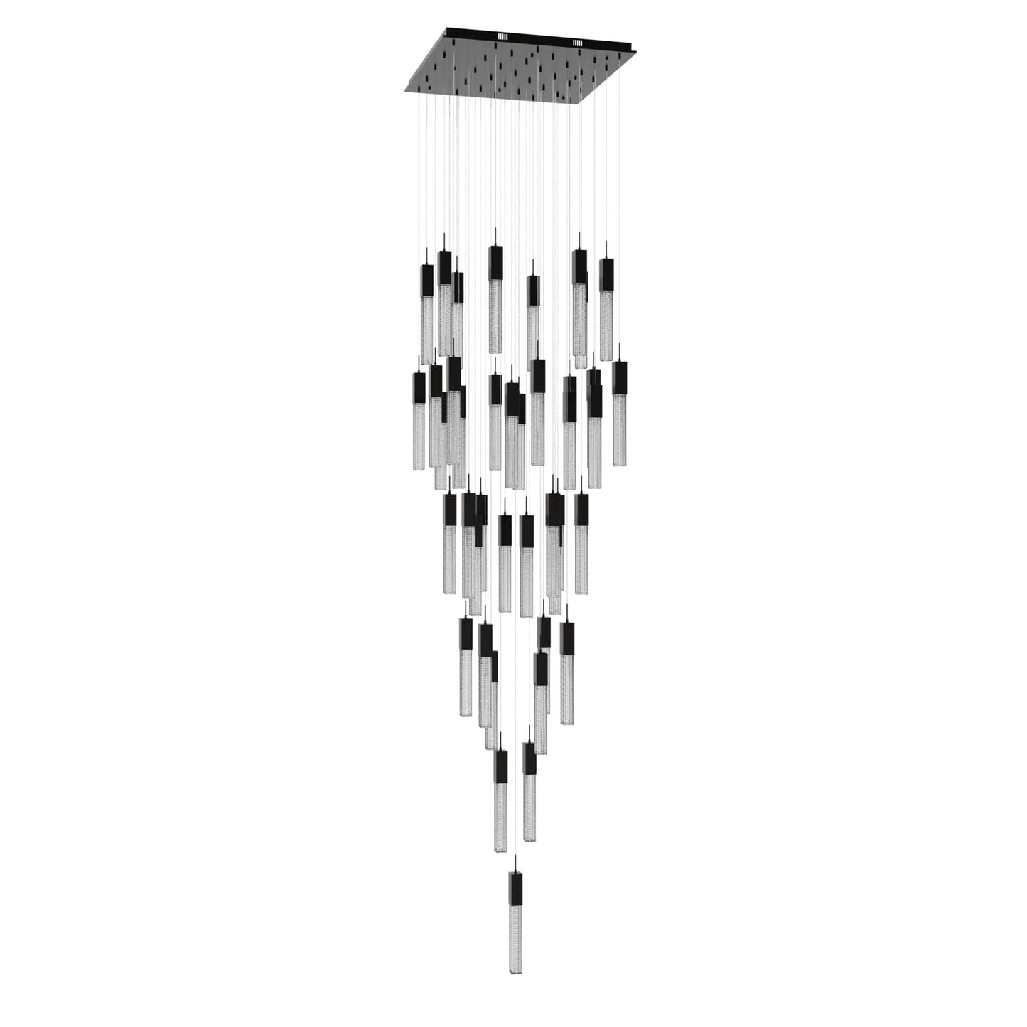 Boa 41 Light 35" Wide LED Crystal Multi Light Pendant with Rock-Studded Glass Shades