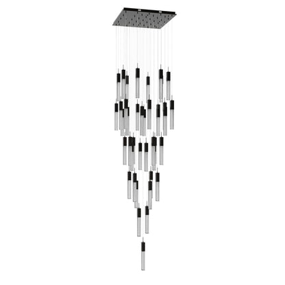 Boa 41 Light 35" Wide LED Crystal Multi Light Pendant with Rock-Studded Glass Shades