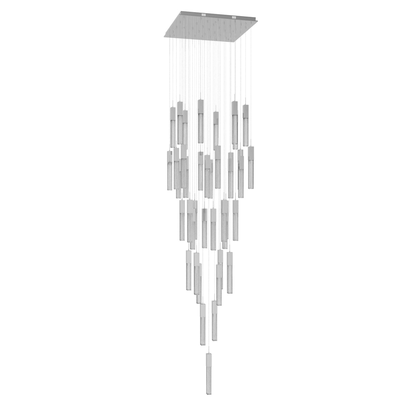 Boa 41 Light 35" Wide LED Crystal Multi Light Pendant with Rock-Studded Glass Shades