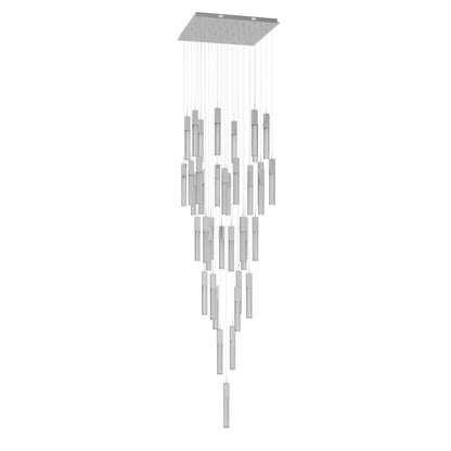 Boa 41 Light 35" Wide LED Crystal Multi Light Pendant with Rock-Studded Glass Shades