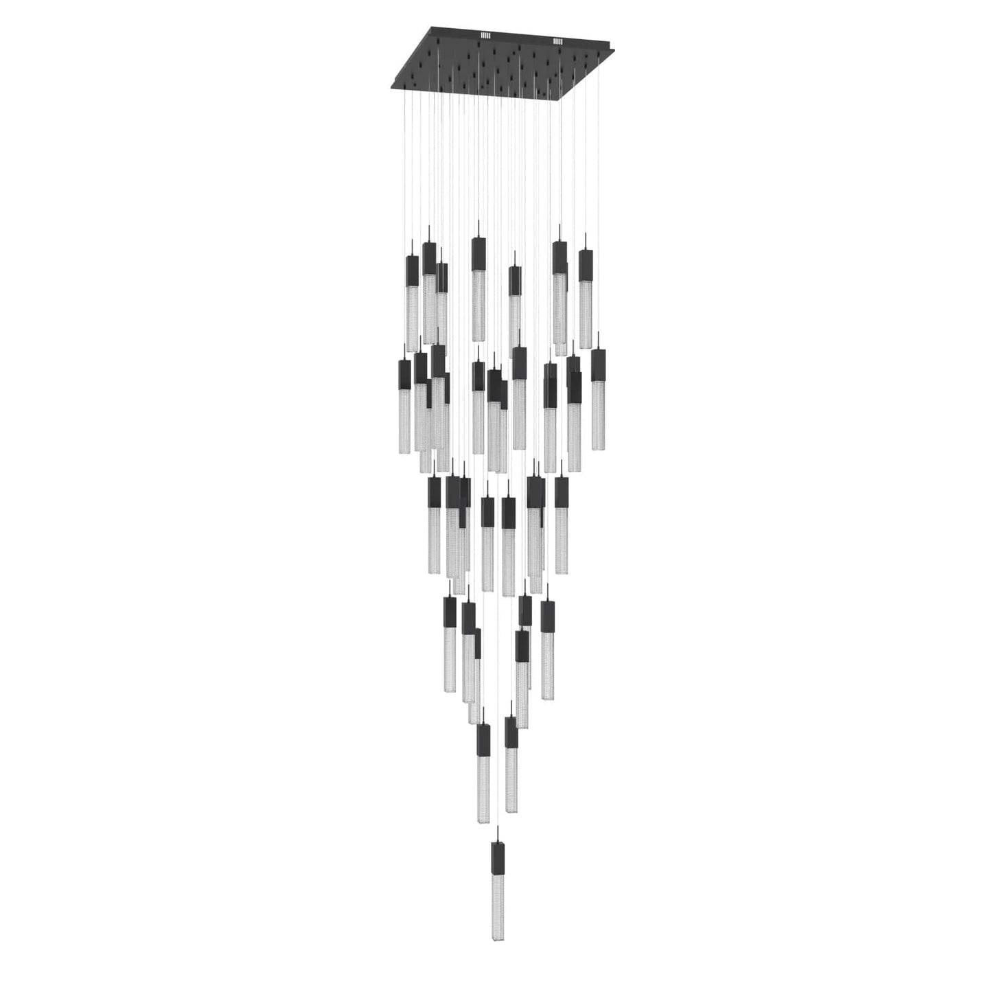 Boa 41 Light 35" Wide LED Crystal Multi Light Pendant with Rock-Studded Glass Shades