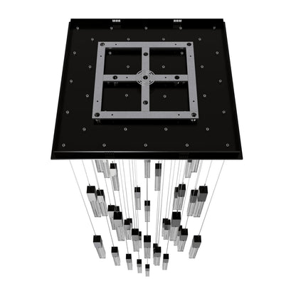 Boa 41 Light 35" Wide LED Crystal Multi Light Pendant with Rock-Studded Glass Shades