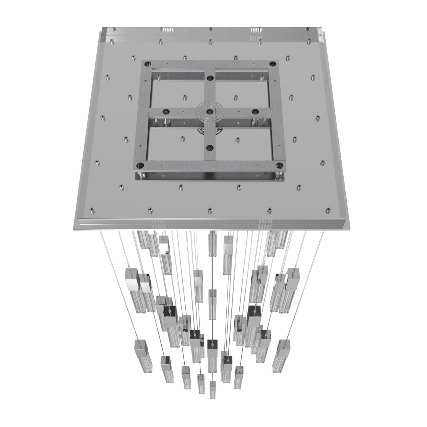 Boa 41 Light 35" Wide LED Crystal Multi Light Pendant with Rock-Studded Glass Shades