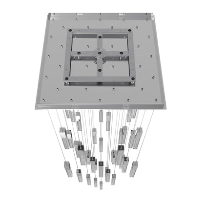 Boa 41 Light 35" Wide LED Crystal Multi Light Pendant with Rock-Studded Glass Shades