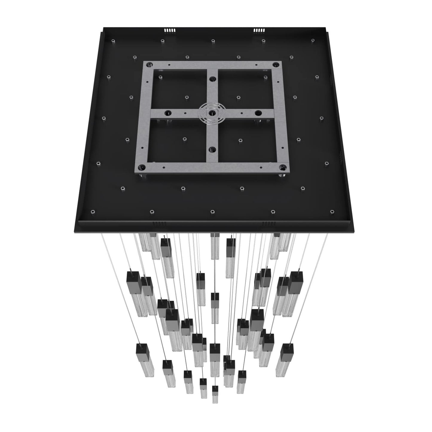 Boa 41 Light 35" Wide LED Crystal Multi Light Pendant with Rock-Studded Glass Shades