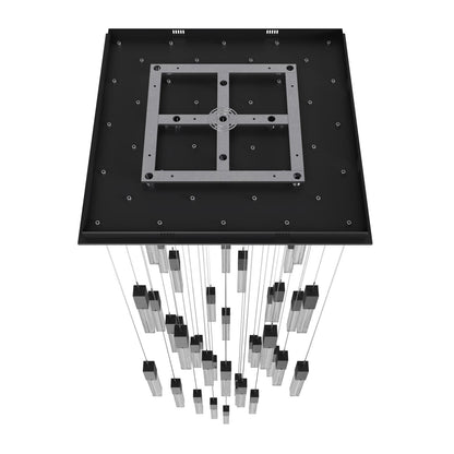 Boa 41 Light 35" Wide LED Crystal Multi Light Pendant with Rock-Studded Glass Shades