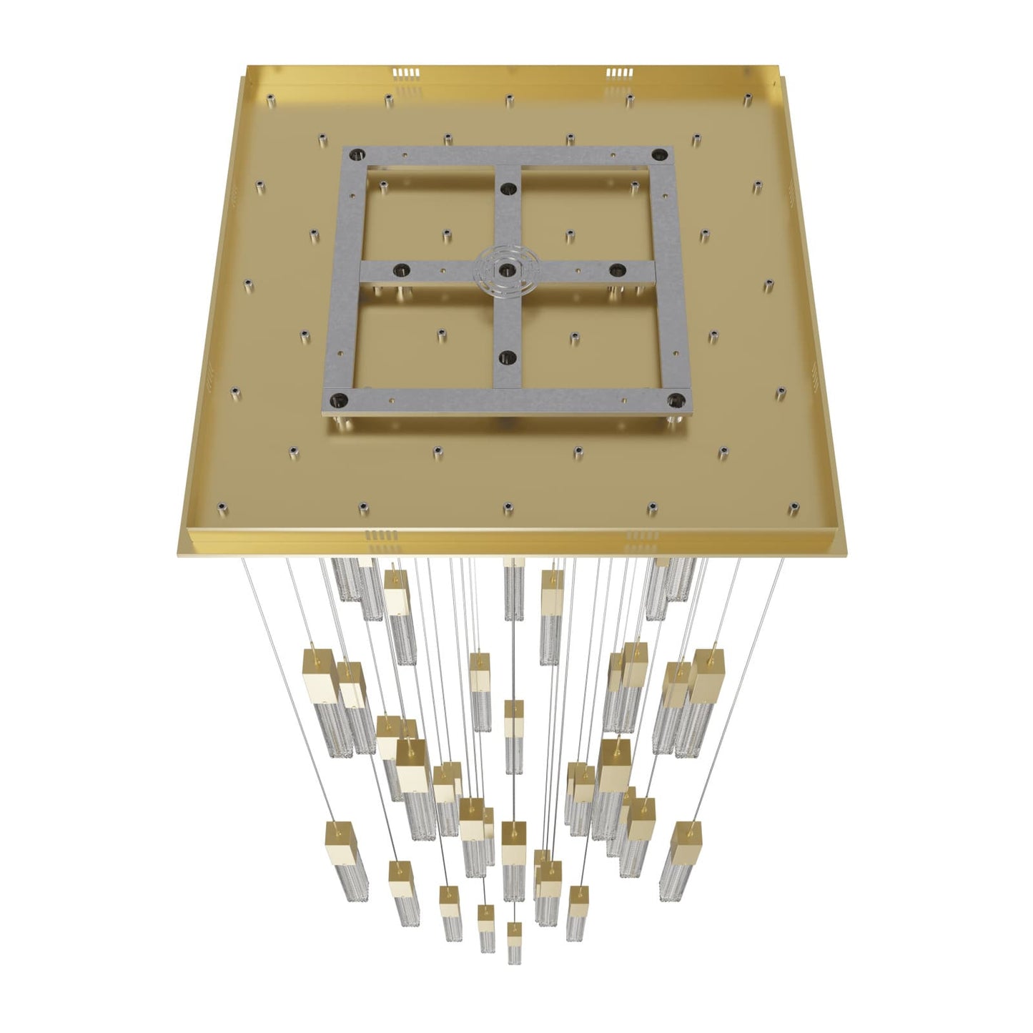 Boa 41 Light 35" Wide LED Crystal Multi Light Pendant with Rock-Studded Glass Shades