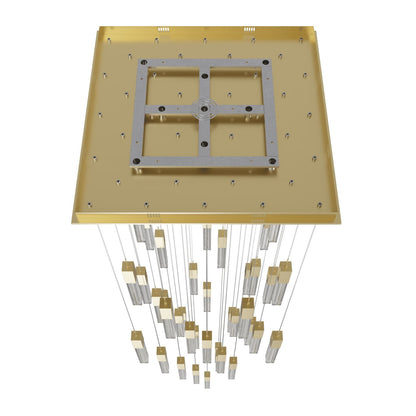 Boa 41 Light 35" Wide LED Crystal Multi Light Pendant with Rock-Studded Glass Shades