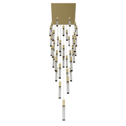 Boa 41 Light 35" Wide LED Crystal Multi Light Pendant with Rock-Studded Glass Shades