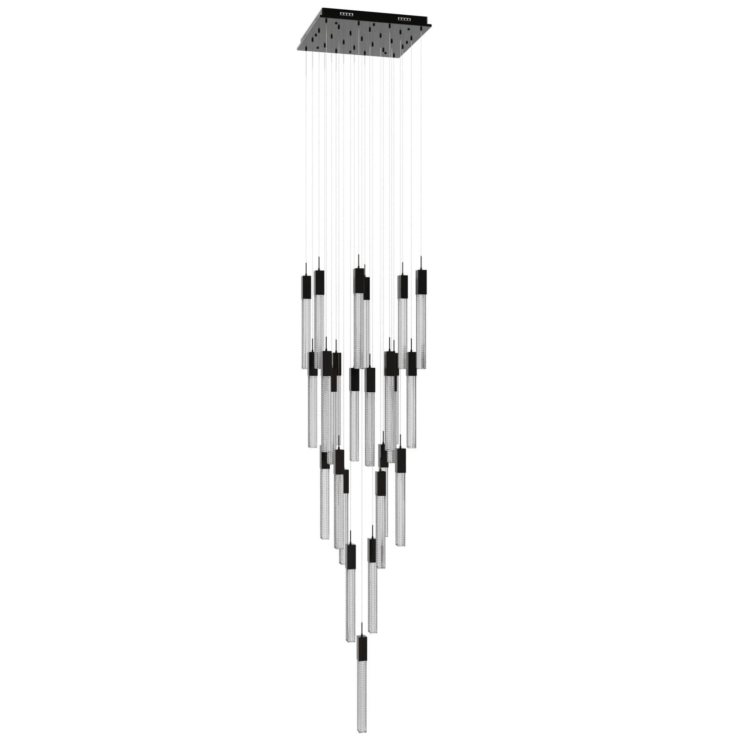 Boa 25 Light 28" Wide LED Crystal Multi Light Pendant with Rock-Studded Glass Shades