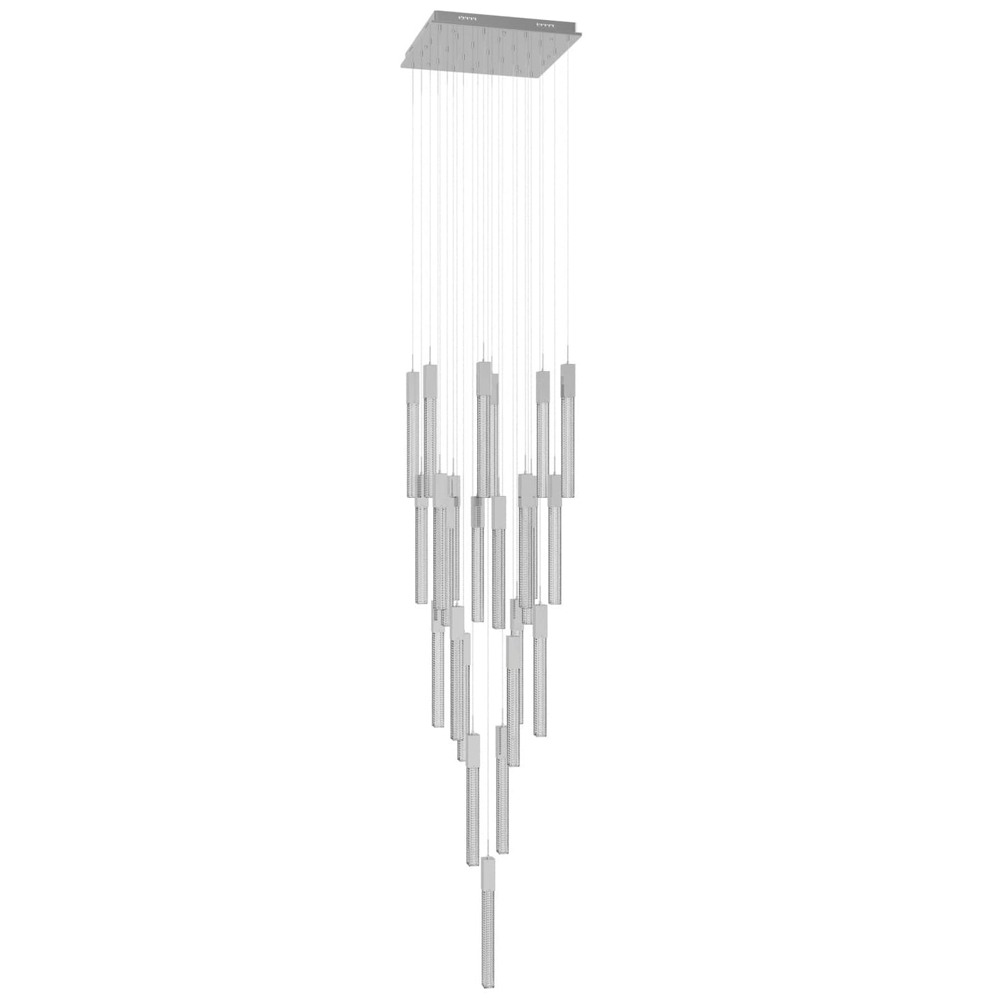 Boa 25 Light 28" Wide LED Crystal Multi Light Pendant with Rock-Studded Glass Shades
