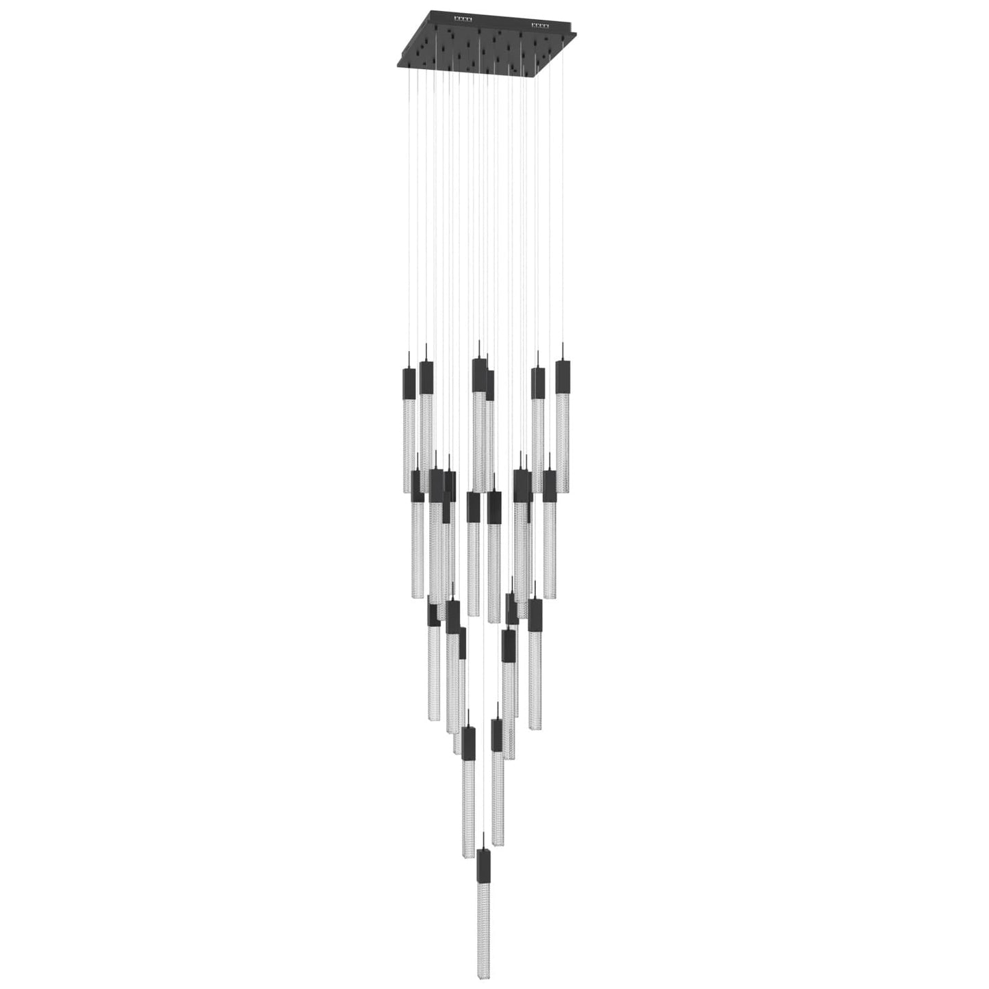 Boa 25 Light 28" Wide LED Crystal Multi Light Pendant with Rock-Studded Glass Shades