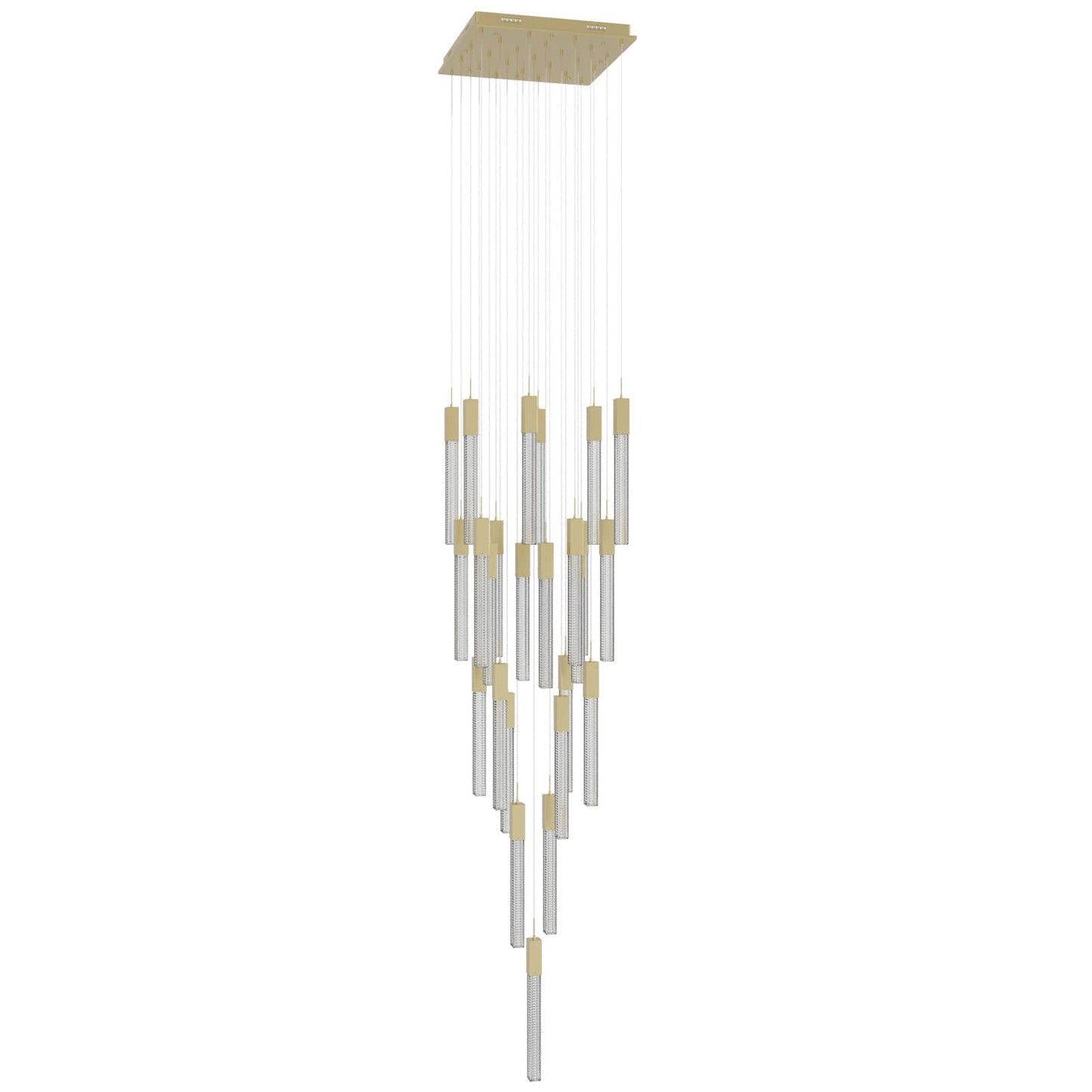 Boa 25 Light 28" Wide LED Crystal Multi Light Pendant with Rock-Studded Glass Shades