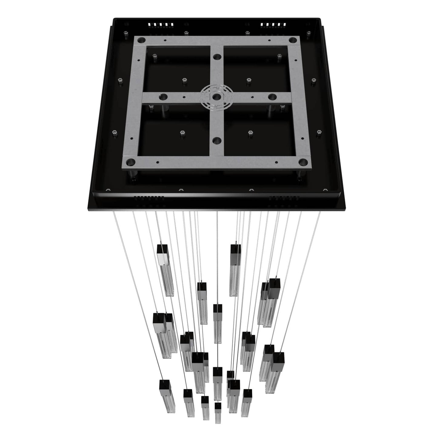 Boa 25 Light 28" Wide LED Crystal Multi Light Pendant with Rock-Studded Glass Shades