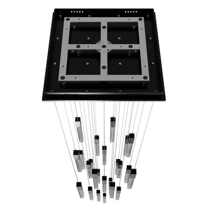 Boa 25 Light 28" Wide LED Crystal Multi Light Pendant with Rock-Studded Glass Shades