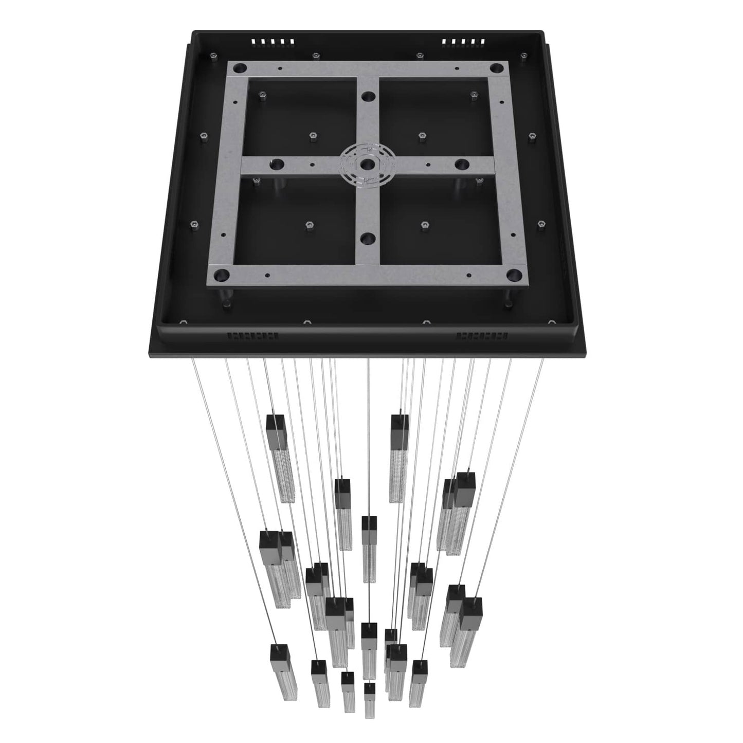 Boa 25 Light 28" Wide LED Crystal Multi Light Pendant with Rock-Studded Glass Shades