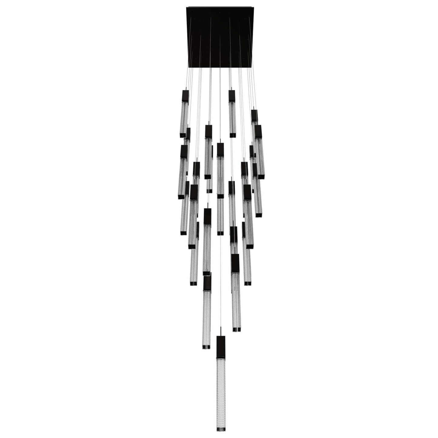 Boa 25 Light 28" Wide LED Crystal Multi Light Pendant with Rock-Studded Glass Shades