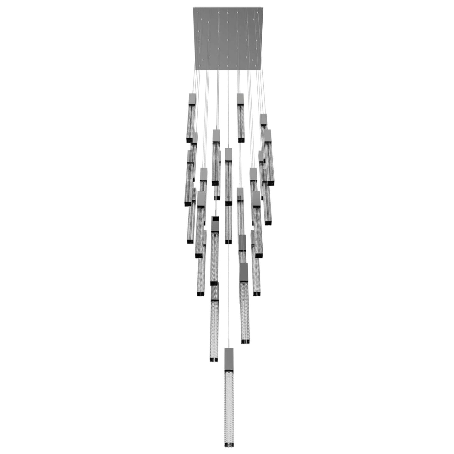 Boa 25 Light 28" Wide LED Crystal Multi Light Pendant with Rock-Studded Glass Shades