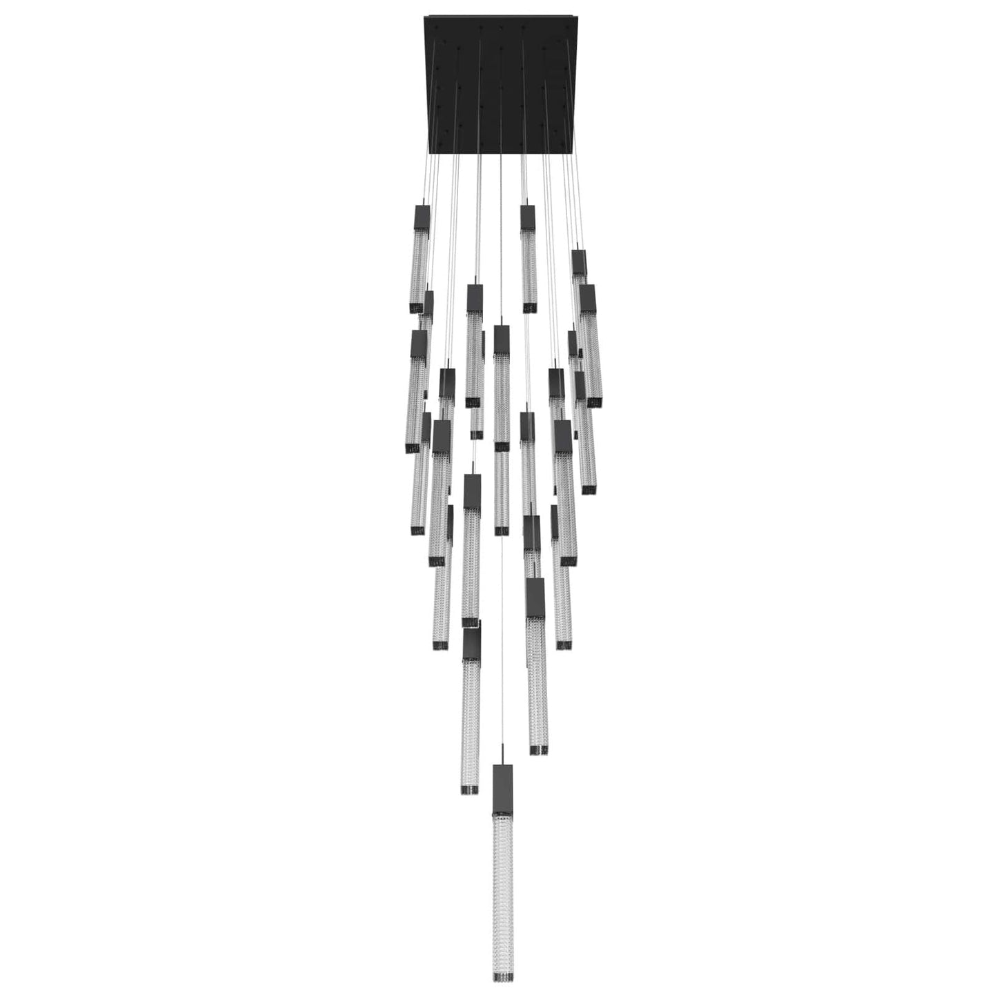 Boa 25 Light 28" Wide LED Crystal Multi Light Pendant with Rock-Studded Glass Shades