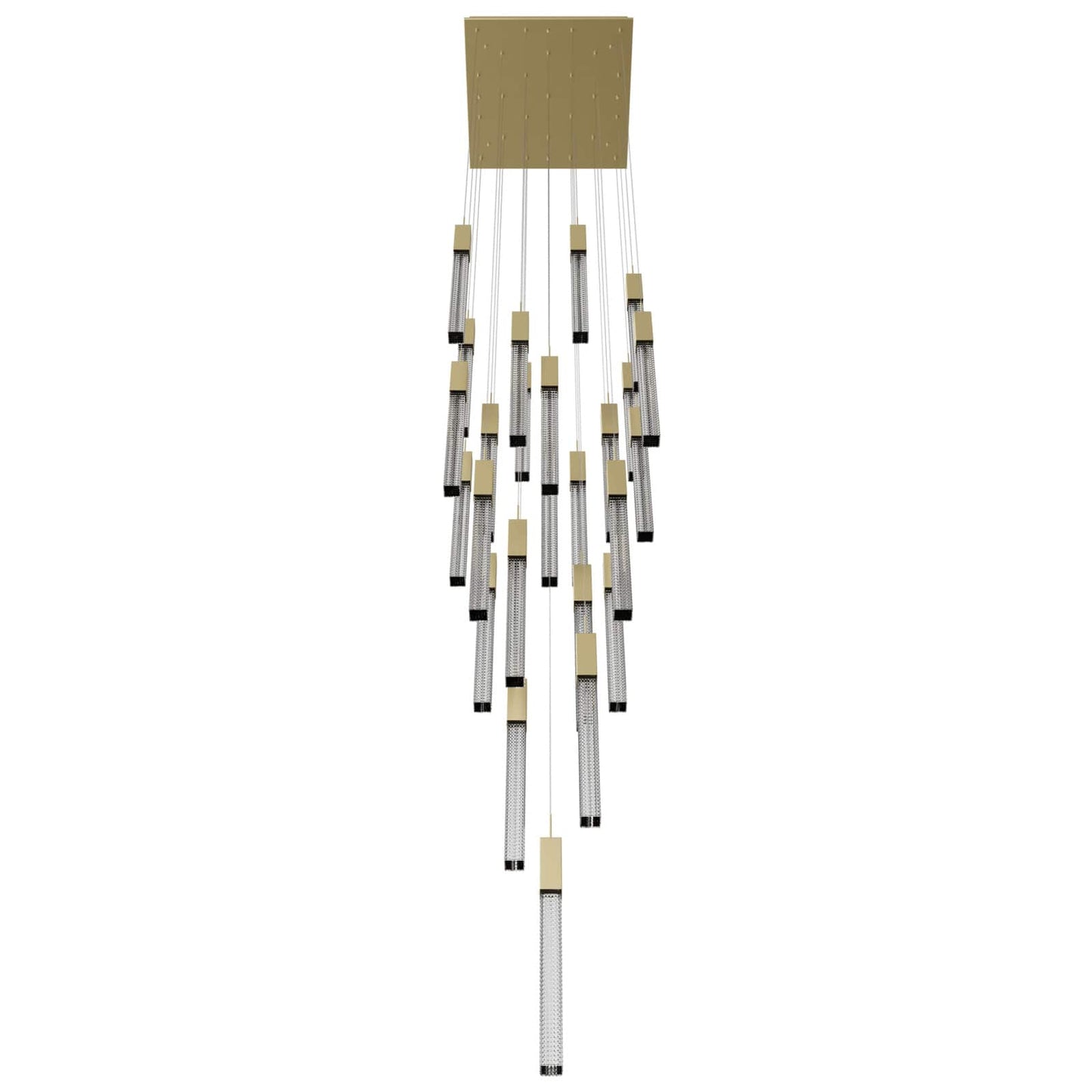 Boa 25 Light 28" Wide LED Crystal Multi Light Pendant with Rock-Studded Glass Shades