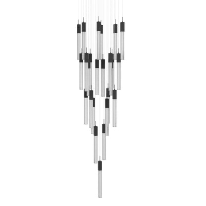 Boa 25 Light 28" Wide LED Crystal Multi Light Pendant with Rock-Studded Glass Shades