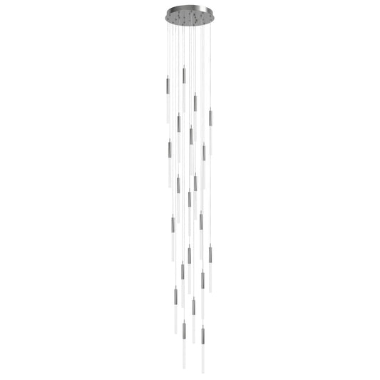 Main St. 21 Light 22" Wide LED Multi Light Pendant with Frosted Glass Shades