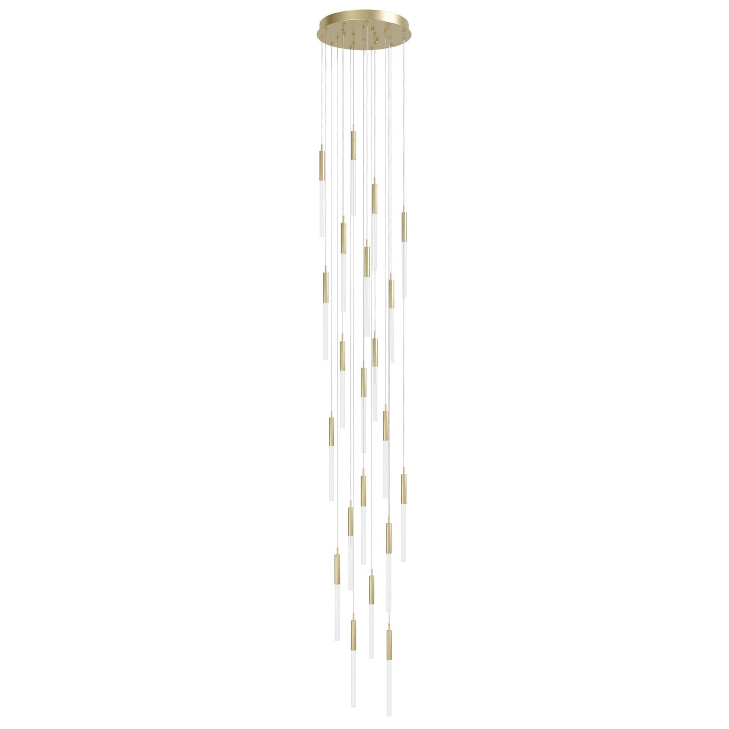 Main St. 21 Light 22" Wide LED Multi Light Pendant with Frosted Glass Shades