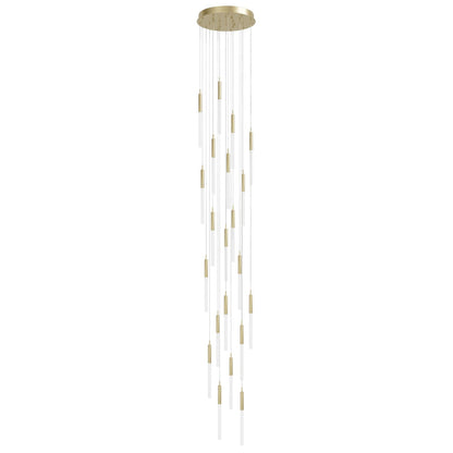 Main St. 21 Light 22" Wide LED Multi Light Pendant with Frosted Glass Shades