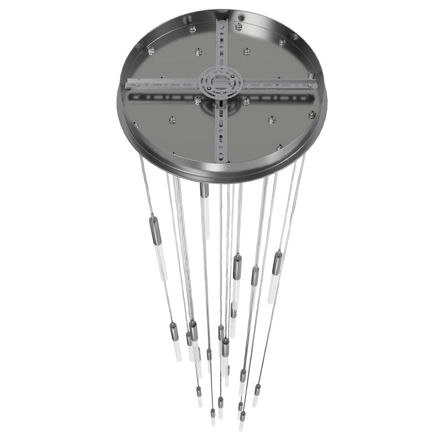 Main St. 21 Light 22" Wide LED Multi Light Pendant with Frosted Glass Shades