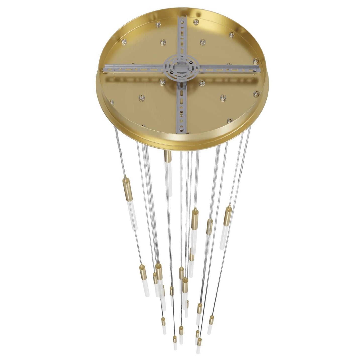 Main St. 21 Light 22" Wide LED Multi Light Pendant with Frosted Glass Shades