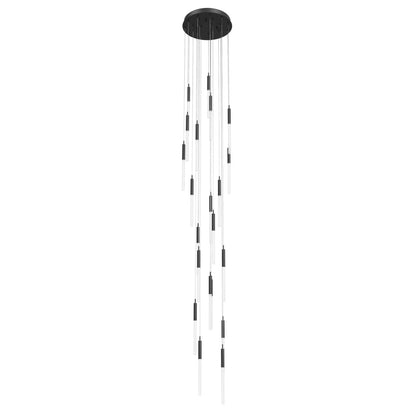Main St. 21 Light 22" Wide LED Multi Light Pendant with Frosted Glass Shades