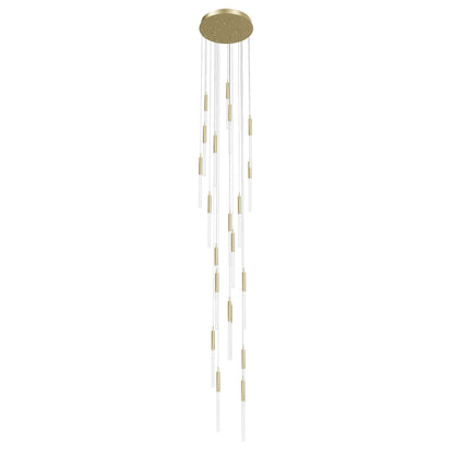 Main St. 21 Light 22" Wide LED Multi Light Pendant with Frosted Glass Shades