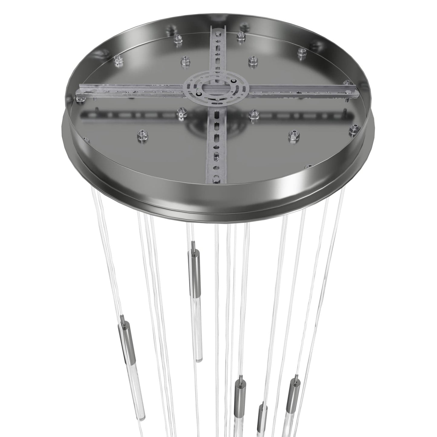 Main St. 21 Light 22" Wide LED Multi Light Pendant with Snow Glass Shades