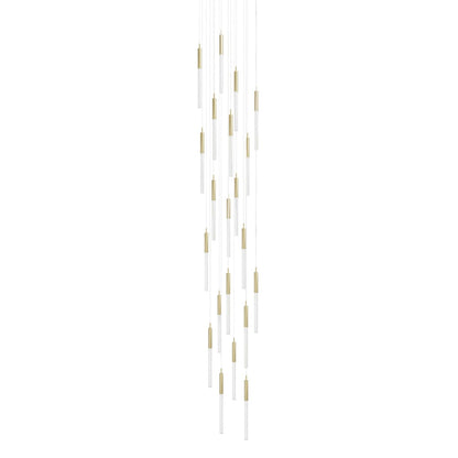Main St. 21 Light 22" Wide LED Multi Light Pendant with Snow Glass Shades