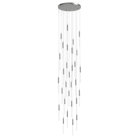 Main St. 31 Light 30" Wide LED Multi Light Pendant with Frosted Glass Shades