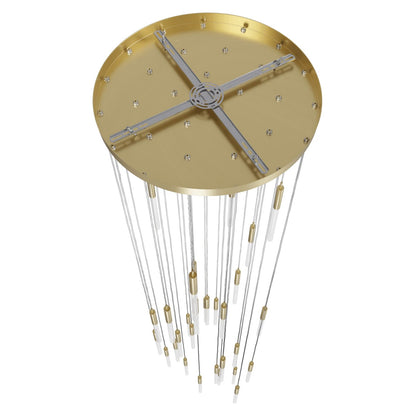 Main St. 31 Light 30" Wide LED Multi Light Pendant with Frosted Glass Shades