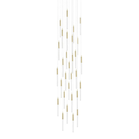 Main St. 31 Light 30" Wide LED Multi Light Pendant with Snow Glass Shades