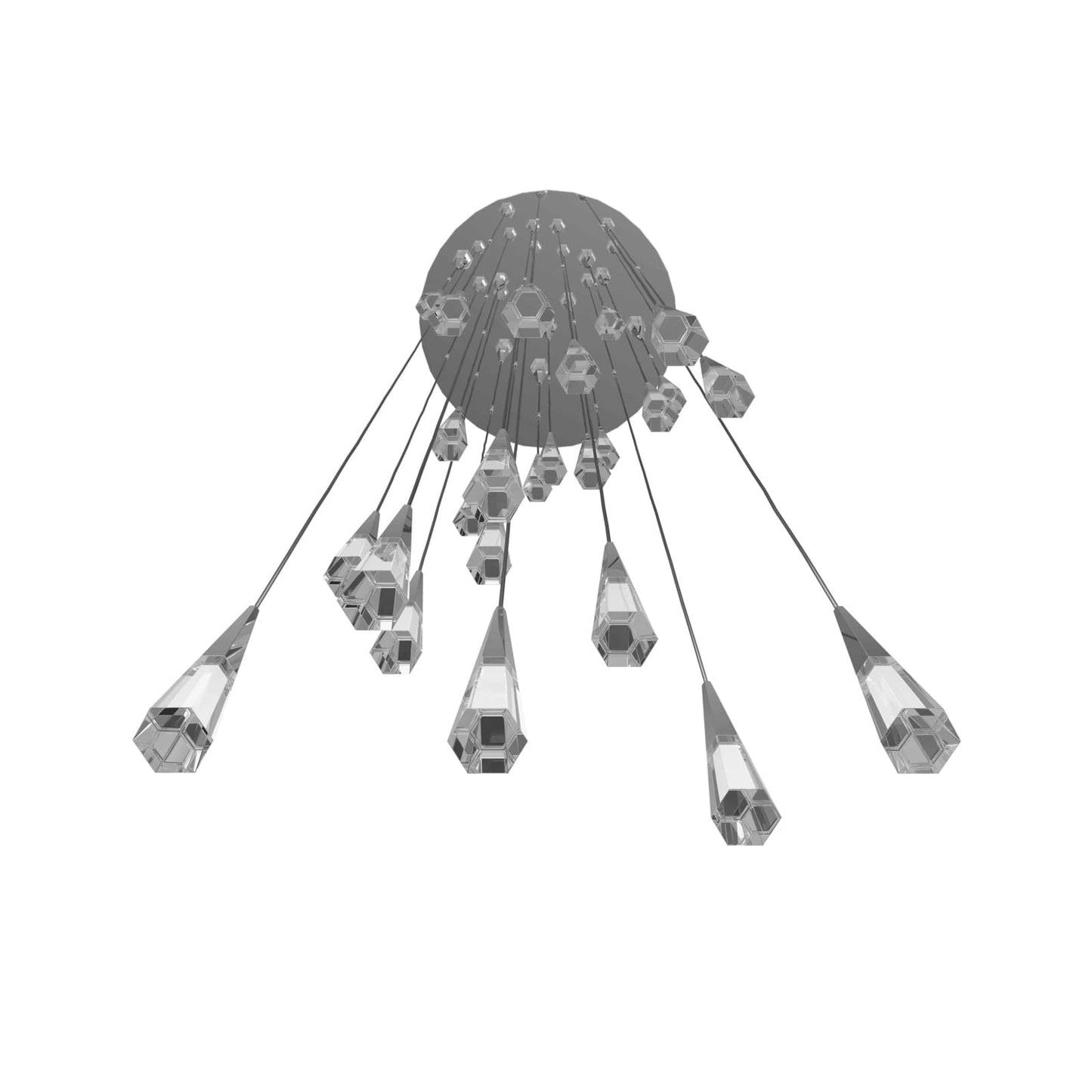 Avalon 25 Light 30" Wide LED Crystal Multi Light Pendant with Faceted Crystal Shades