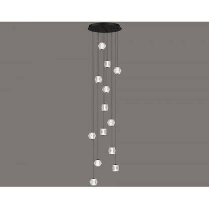 Beluga 22" Wide LED Multi Light Pendant with Faceted Acrylic Shades
