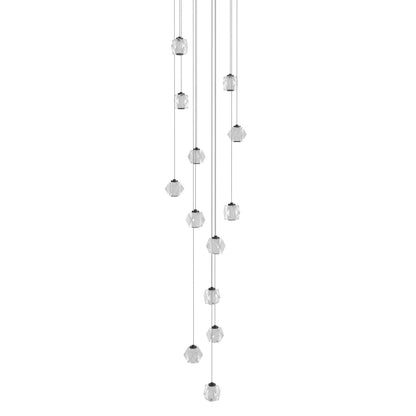 Beluga 22" Wide LED Multi Light Pendant with Faceted Acrylic Shades