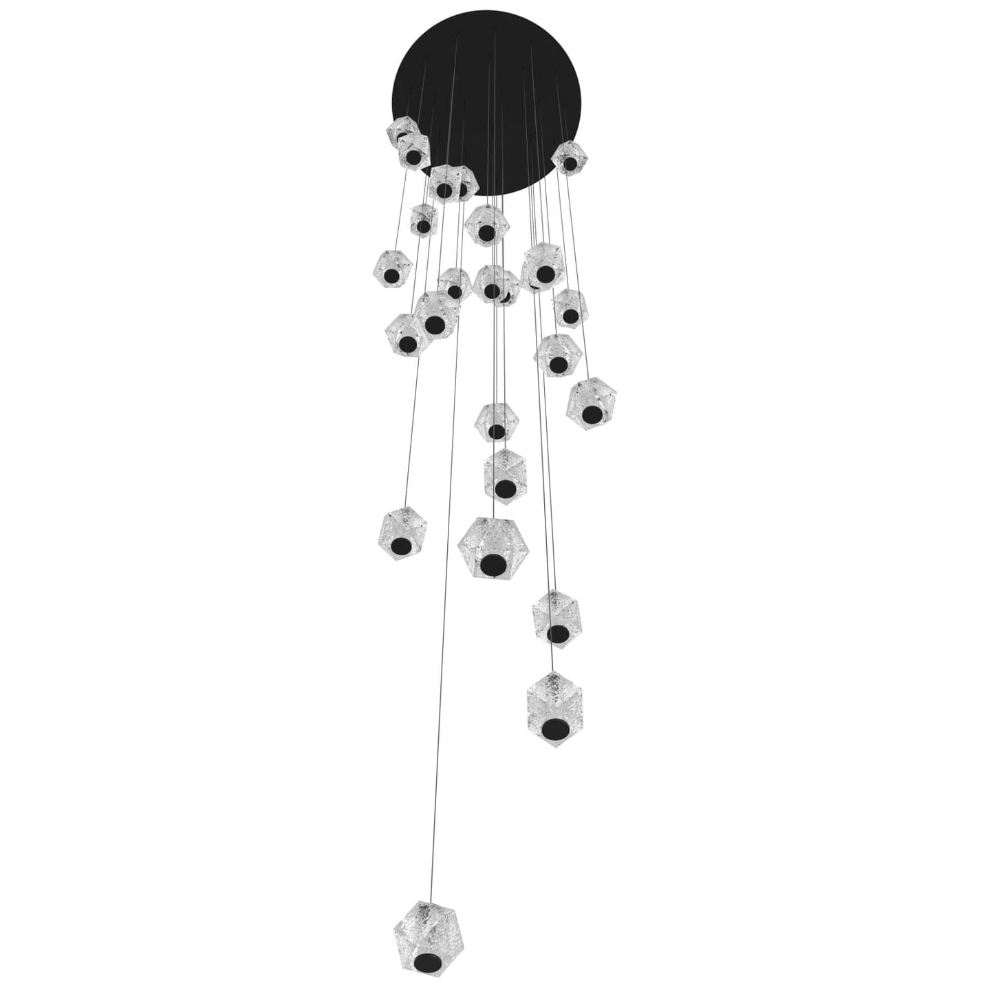 Beluga 30" Wide LED Multi Light Pendant with Faceted Acrylic Shades