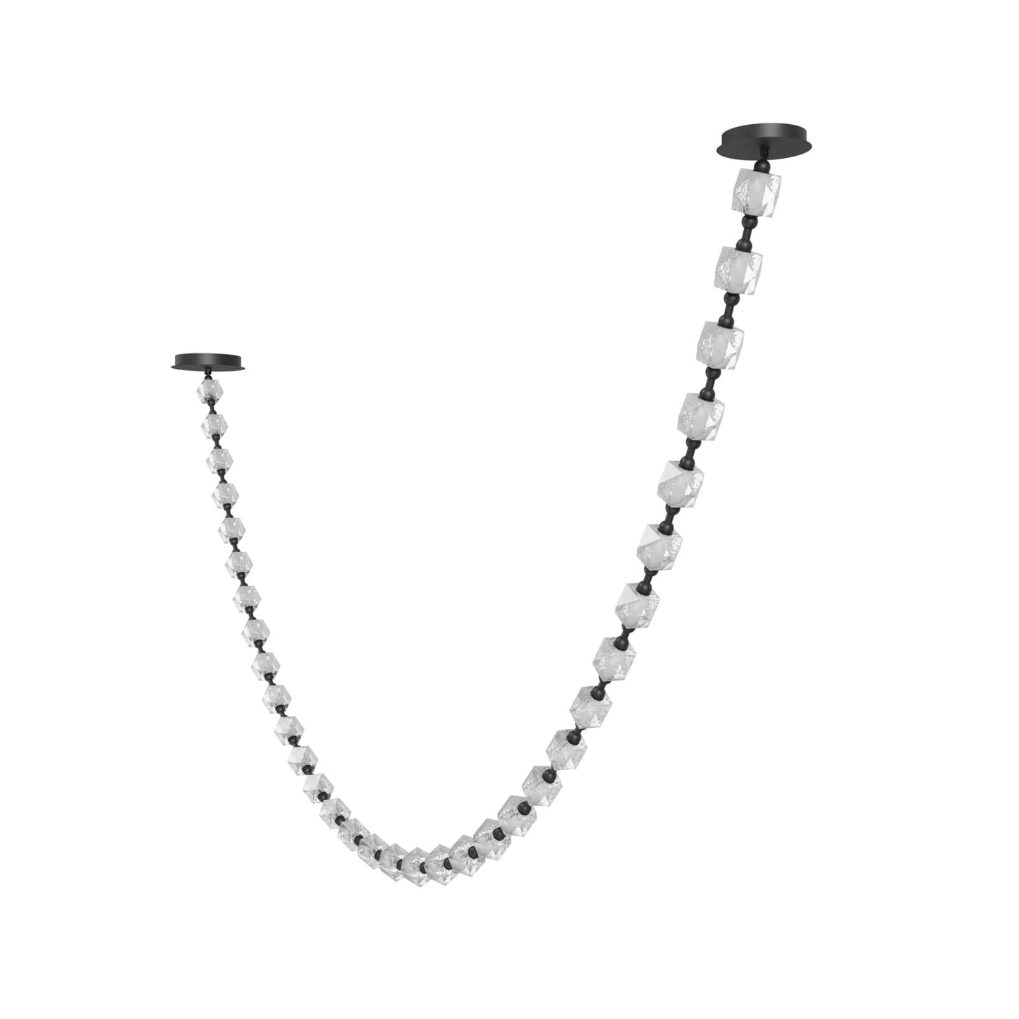 Beluga 139" Wide LED Linear Pendant with Faceted Acrylic Shades
