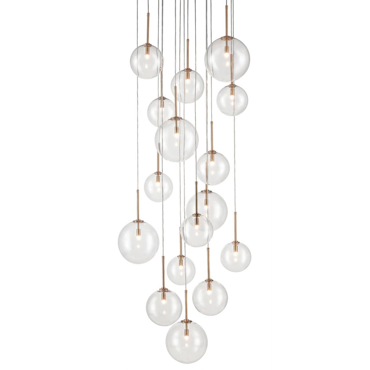 Delilah 16 Light 34" Wide Multi Light Pendant with Glass Shades