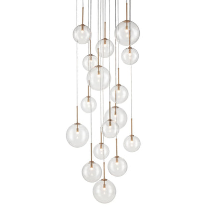 Delilah 16 Light 34" Wide Multi Light Pendant with Glass Shades