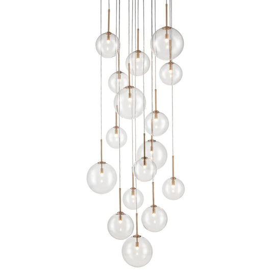 Delilah 16 Light 34" Wide Multi Light Pendant with Glass Shades