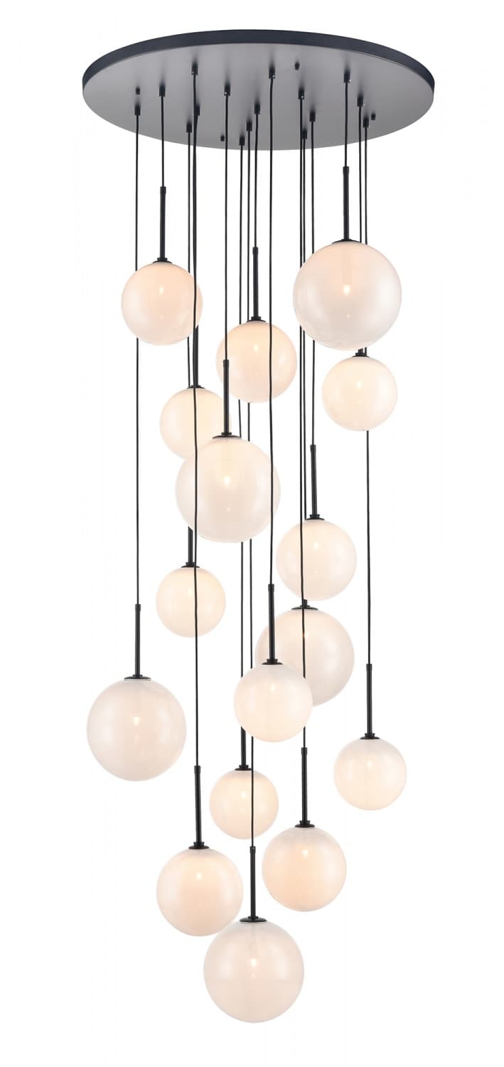 Delilah 16 Light 34" Wide Multi Light Pendant with Glass Shades