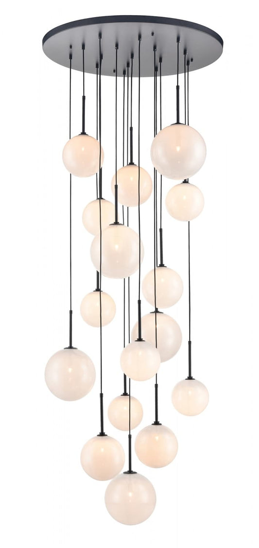 Delilah 16 Light 34" Wide Multi Light Pendant with Glass Shades