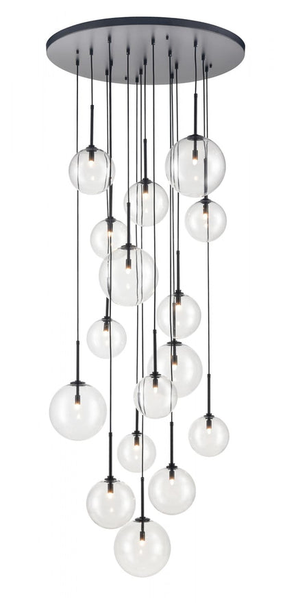 Delilah 16 Light 34" Wide Multi Light Pendant with Glass Shades