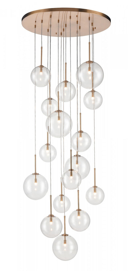 Delilah 16 Light 34" Wide Multi Light Pendant with Glass Shades